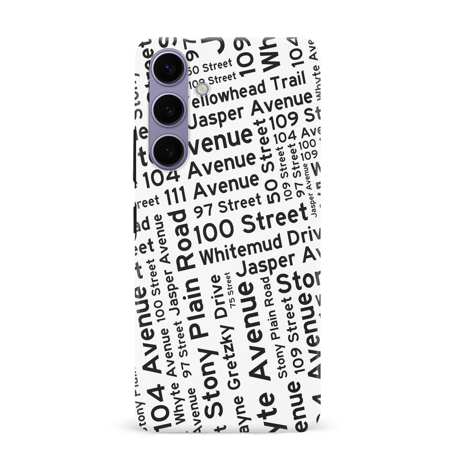 Samsung Galaxy S24 Plus Edmonton Street Names Canadiana Phone Case - White