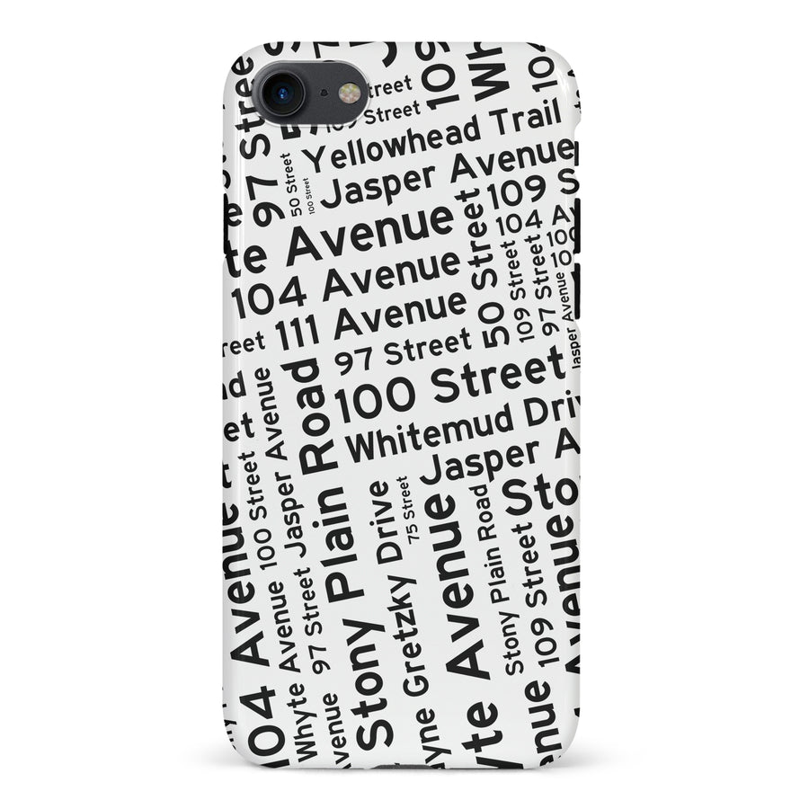iPhone 7/8/SE Edmonton Street Names Canadiana Phone Case - White