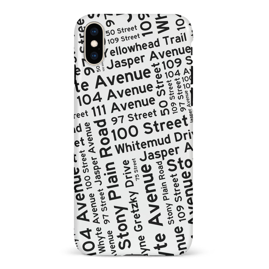 iPhone XS Max Edmonton Street Names Canadiana Phone Case - White