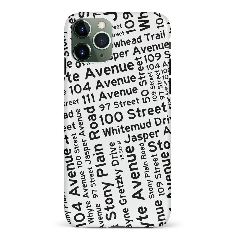 iPhone 11 Pro Edmonton Street Names Canadiana Phone Case - White