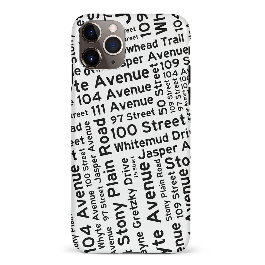 iPhone 11 Pro Max Edmonton Street Names Canadiana Phone Case - White