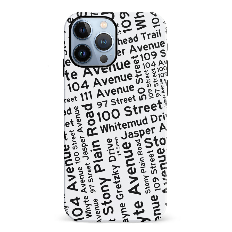 iPhone 12 Pro Edmonton Street Names Canadiana Phone Case - White