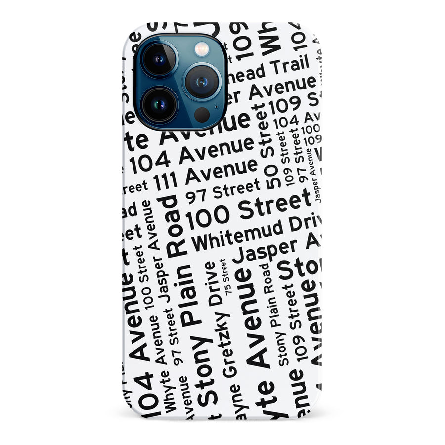 iPhone 12 Pro Max Edmonton Street Names Canadiana Phone Case - White