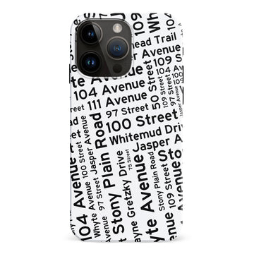 iPhone 15 Pro Max Edmonton Street Names Canadiana Phone Case - White