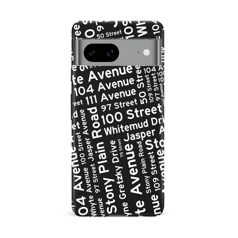 Google Pixel 8A Edmonton Street Names Canadiana Phone Case - Black