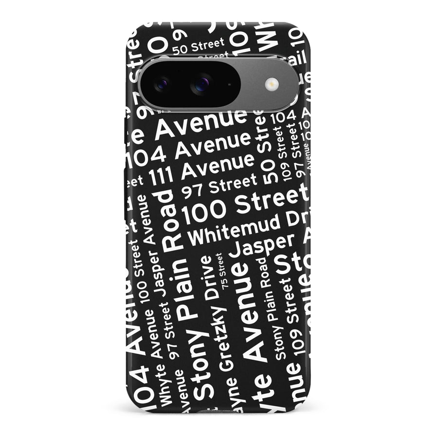 Google Pixel 9 Edmonton Street Names Canadiana Phone Case - Black