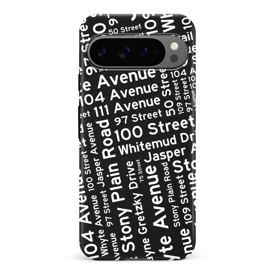 Google Pixel 9 Pro Edmonton Street Names Canadiana Phone Case - Black