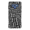 Samsung Galaxy Note 9 Edmonton Street Names Canadiana Phone Case - Black