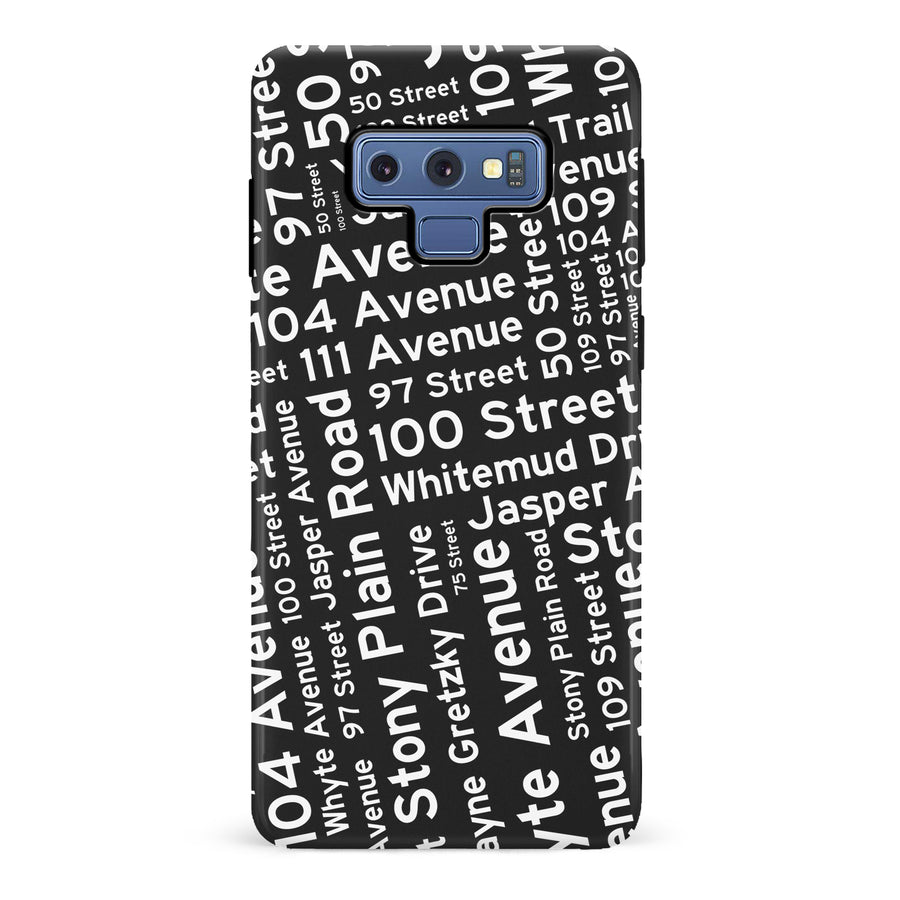 Samsung Galaxy Note 9 Edmonton Street Names Canadiana Phone Case - Black
