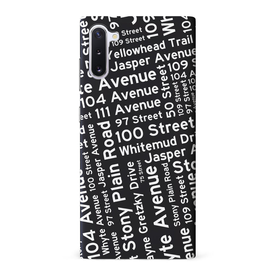 Samsung Galaxy Note 10 Edmonton Street Names Canadiana Phone Case - Black