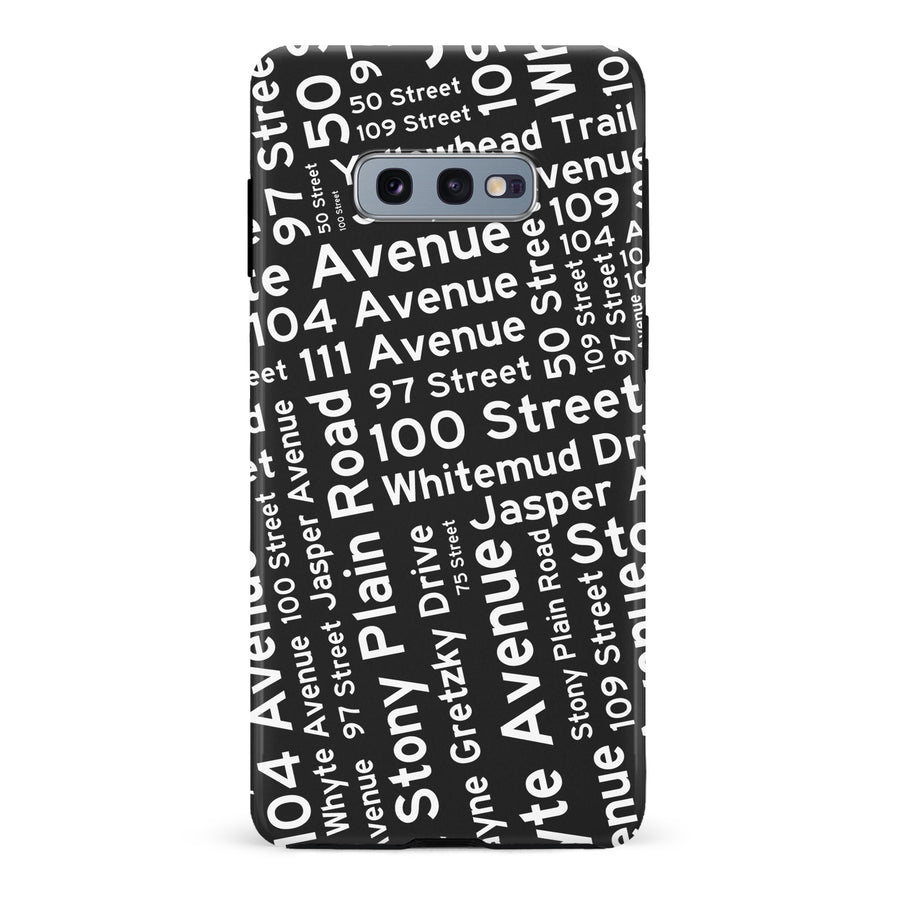Samsung Galaxy S10e Edmonton Street Names Canadiana Phone Case - Black