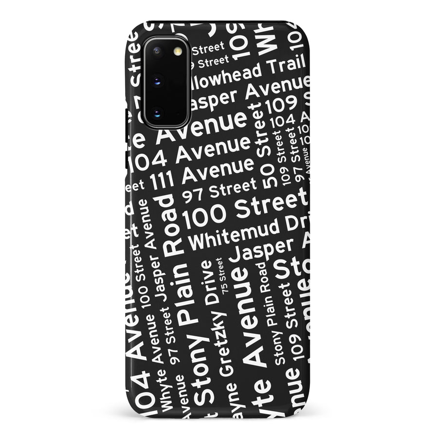 Samsung Galaxy S20 Edmonton Street Names Canadiana Phone Case - Black