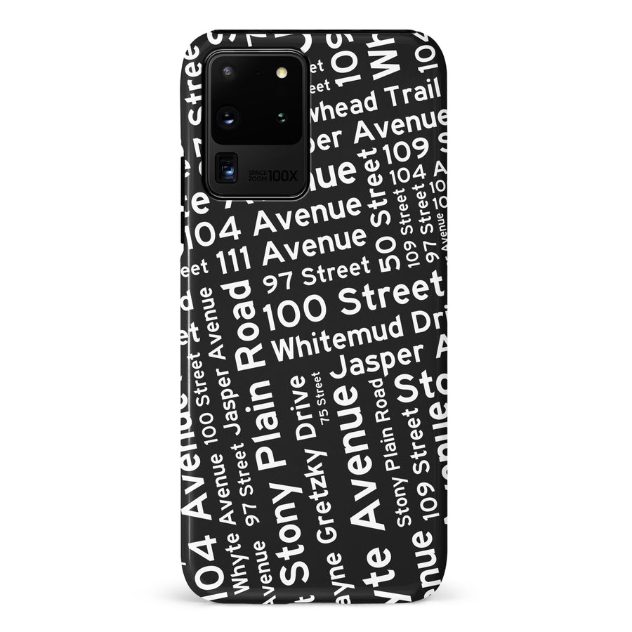 Samsung Galaxy S20 Ultra Edmonton Street Names Canadiana Phone Case - Black