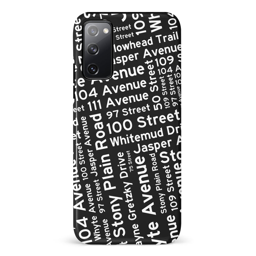 Samsung Galaxy S20 FE Edmonton Street Names Canadiana Phone Case - Black