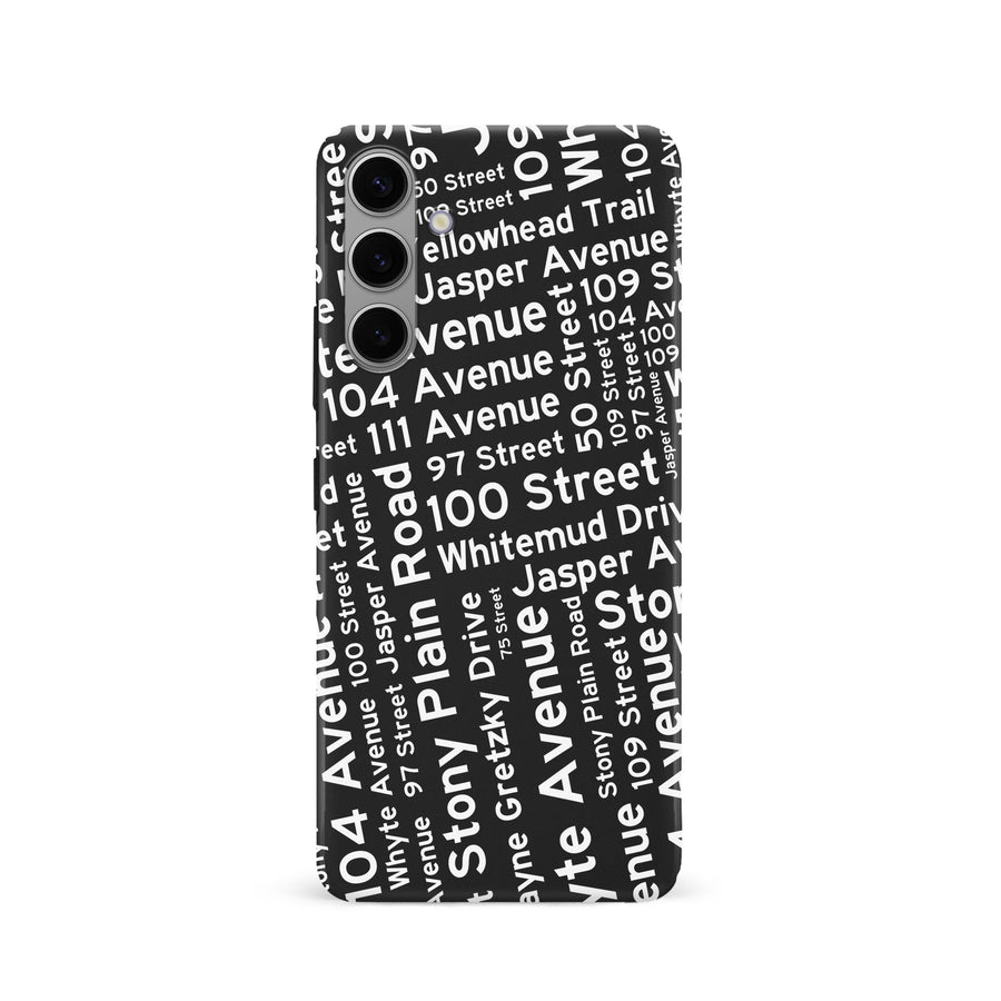 Samsung Galaxy S24 Edmonton Street Names Canadiana Phone Case - Black