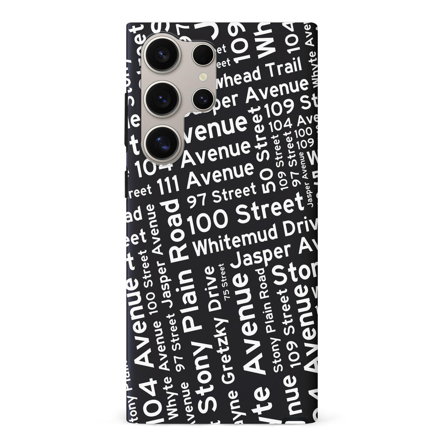 Samsung Galaxy S24 Ultra Edmonton Street Names Canadiana Phone Case - Black