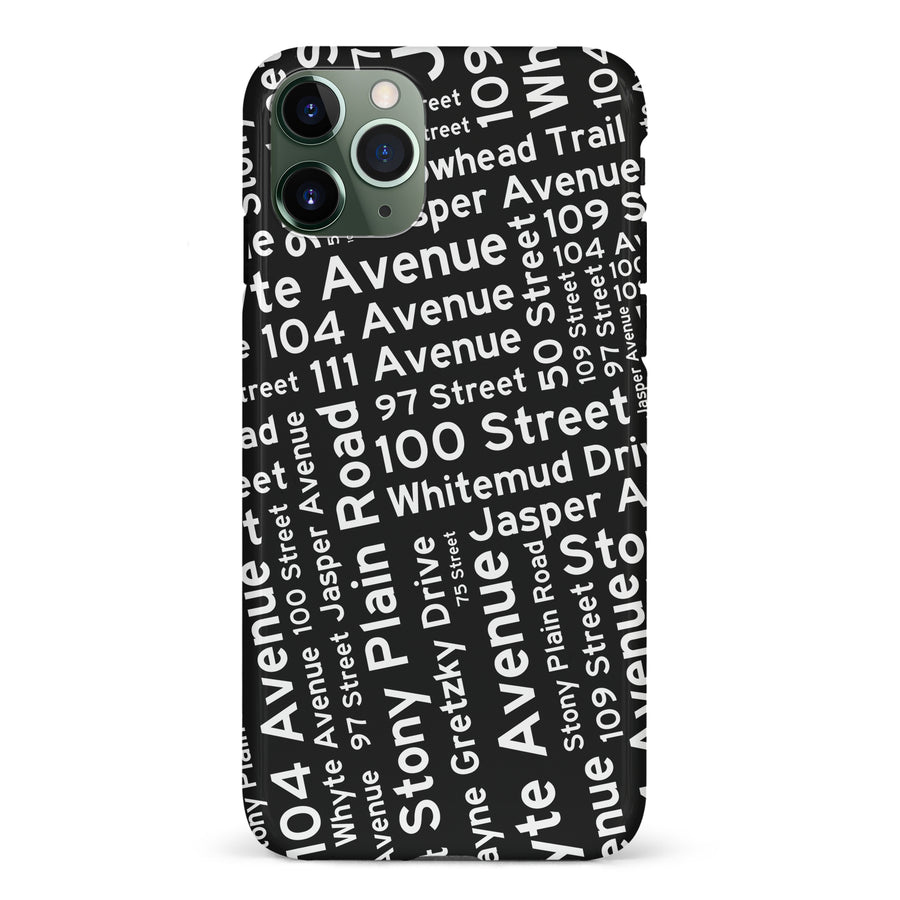 iPhone 11 Pro Edmonton Street Names Canadiana Phone Case - Black