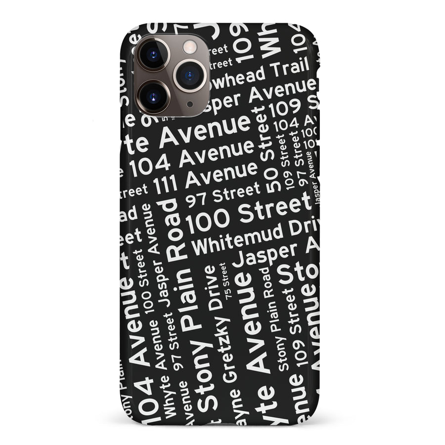 iPhone 11 Pro Max Edmonton Street Names Canadiana Phone Case - Black
