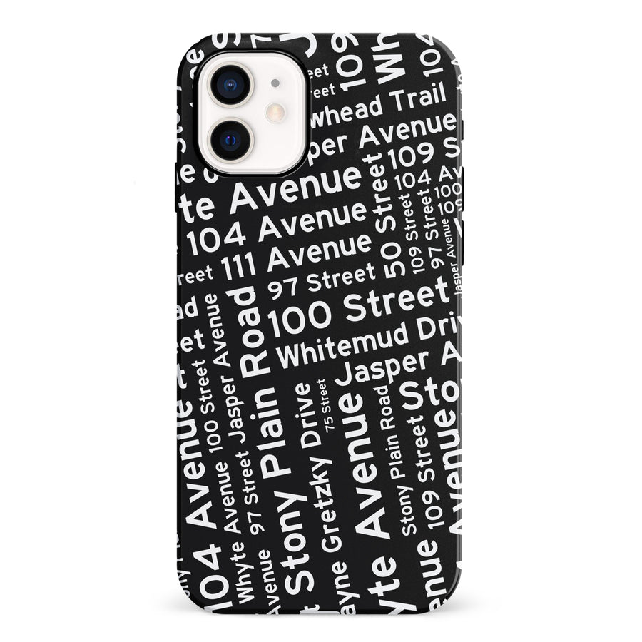 iPhone 12 Mini Edmonton Street Names Canadiana Phone Case - Black