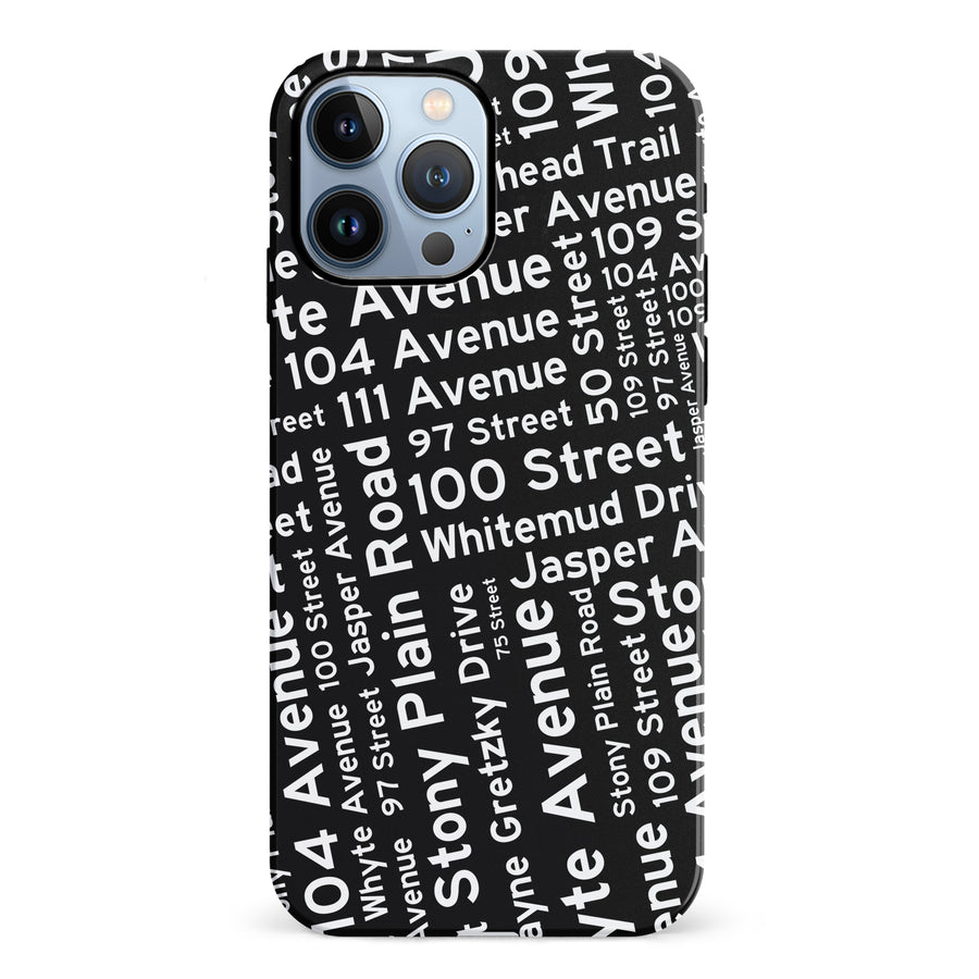 iPhone 12 Pro Edmonton Street Names Canadiana Phone Case - Black