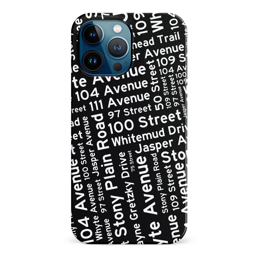 iPhone 12 Pro Max Edmonton Street Names Canadiana Phone Case - Black