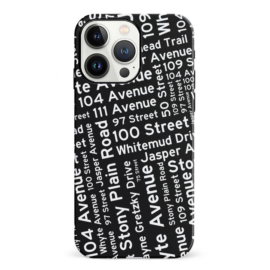 iPhone 13 Pro Edmonton Street Names Canadiana Phone Case - Black