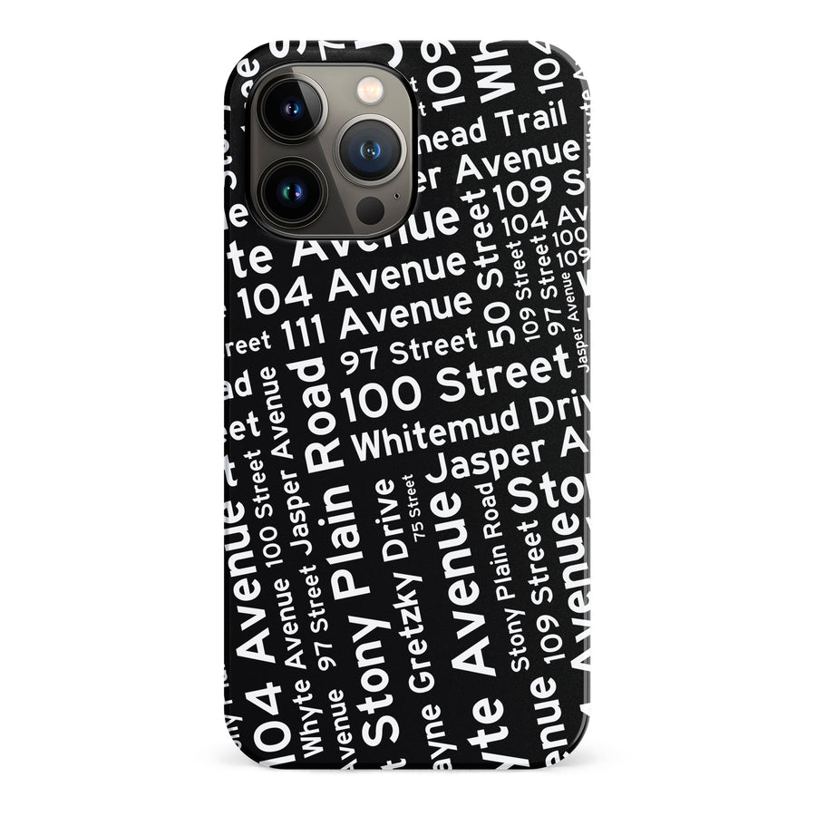 iPhone 13 Pro Max Edmonton Street Names Canadiana Phone Case - Black