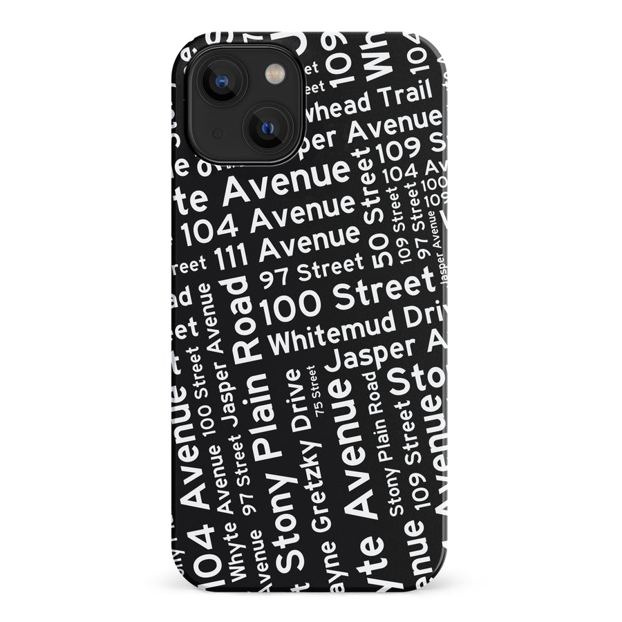 iPhone 14 Edmonton Street Names Canadiana Phone Case - Black
