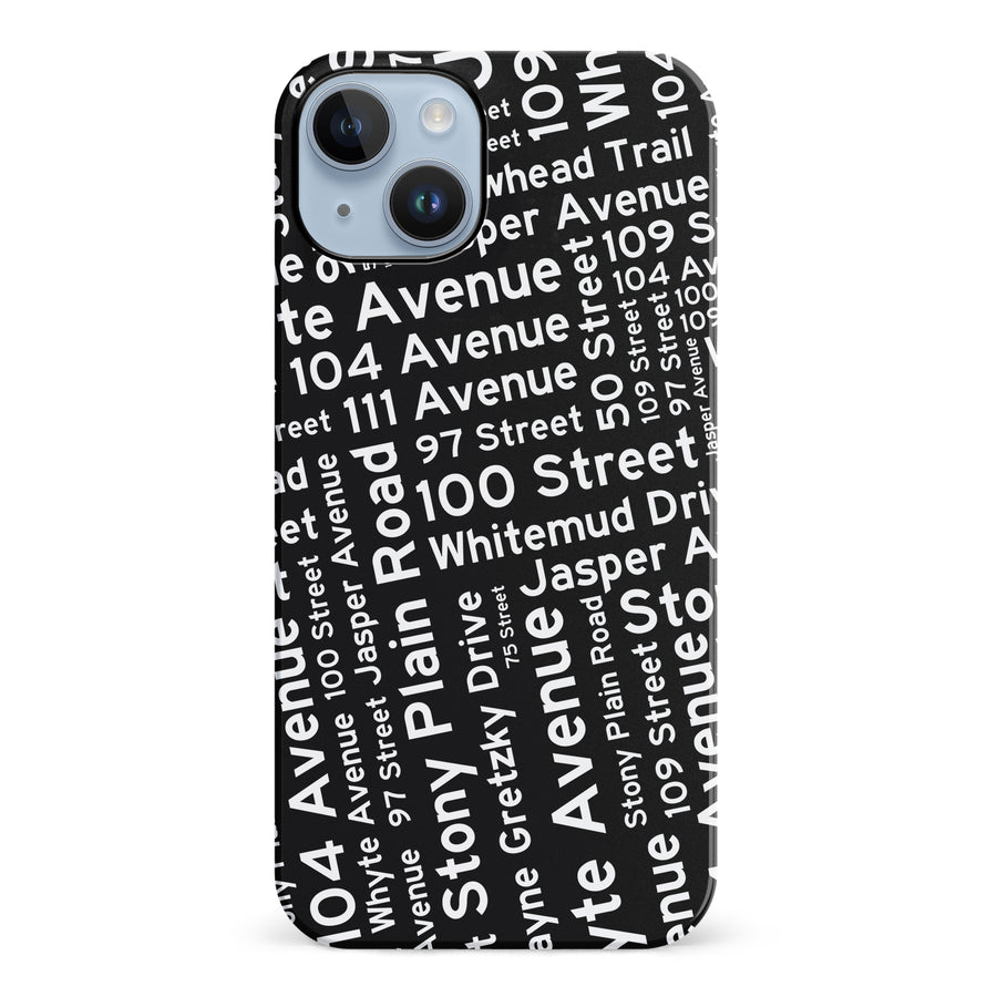 iPhone 14 Plus Edmonton Street Names Canadiana Phone Case - Black