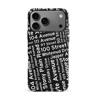 iPhone 17 Pro Max Edmonton Street Names Canadiana Phone Case Black