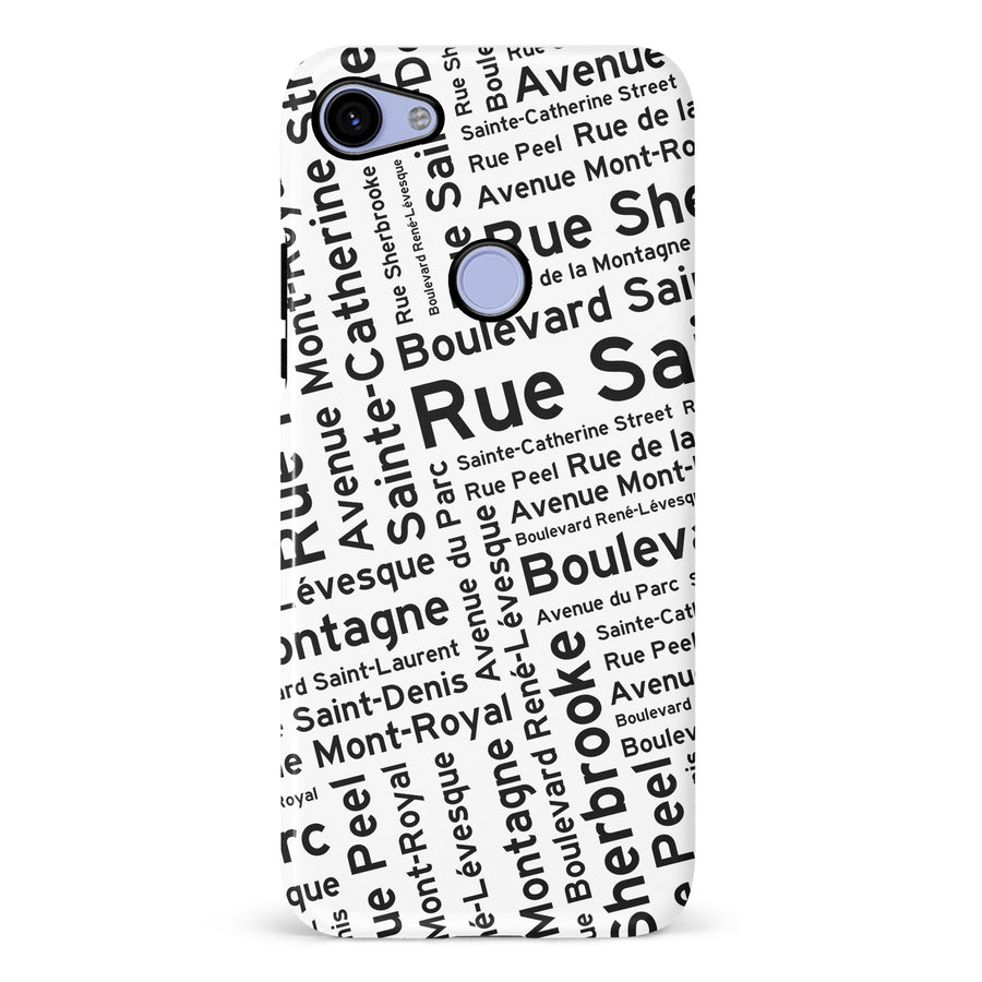 Google Pixel 3A XL Montreal Street Names Canadiana Phone Case - White