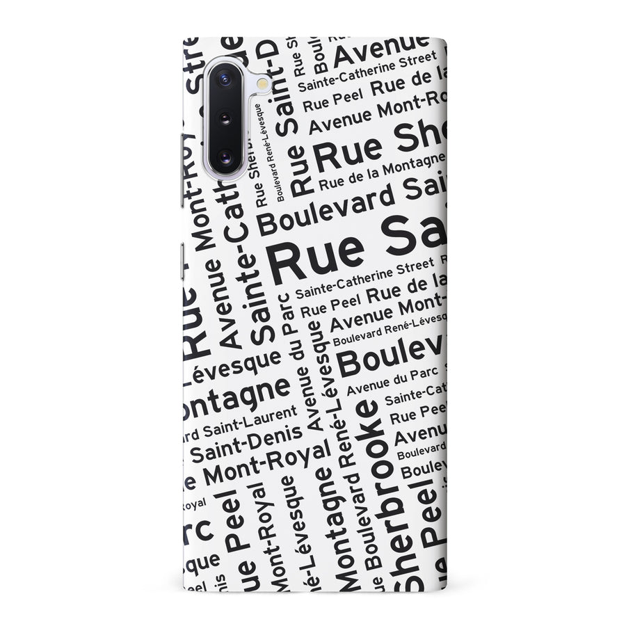 Samsung Galaxy Note 10 Montreal Street Names Canadiana Phone Case - White