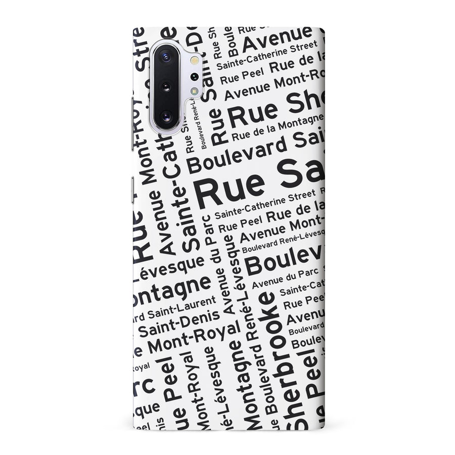 Samsung Galaxy Note 10 Plus Montreal Street Names Canadiana Phone Case - White