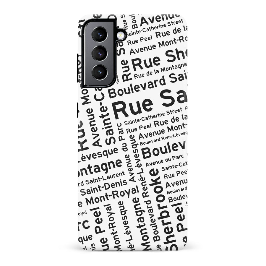 Samsung Galaxy S22 Montreal Street Names Canadiana Phone Case - White