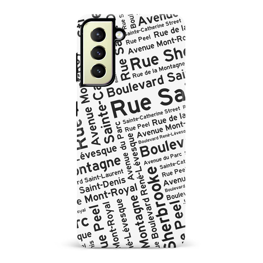 Samsung Galaxy S22 Plus Montreal Street Names Canadiana Phone Case - White