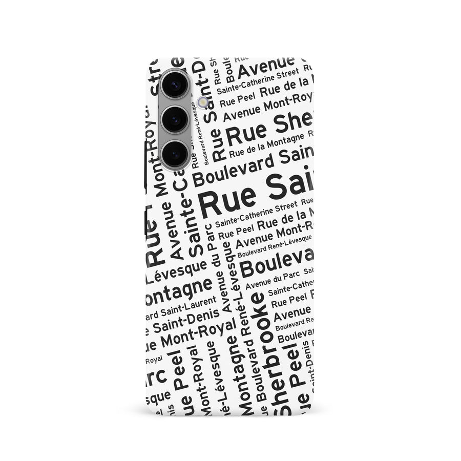 Samsung Galaxy S24 Montreal Street Names Canadiana Phone Case - White