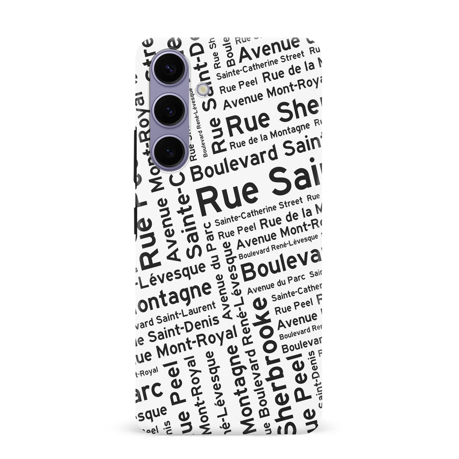 Samsung Galaxy S24 Plus Montreal Street Names Canadiana Phone Case - White