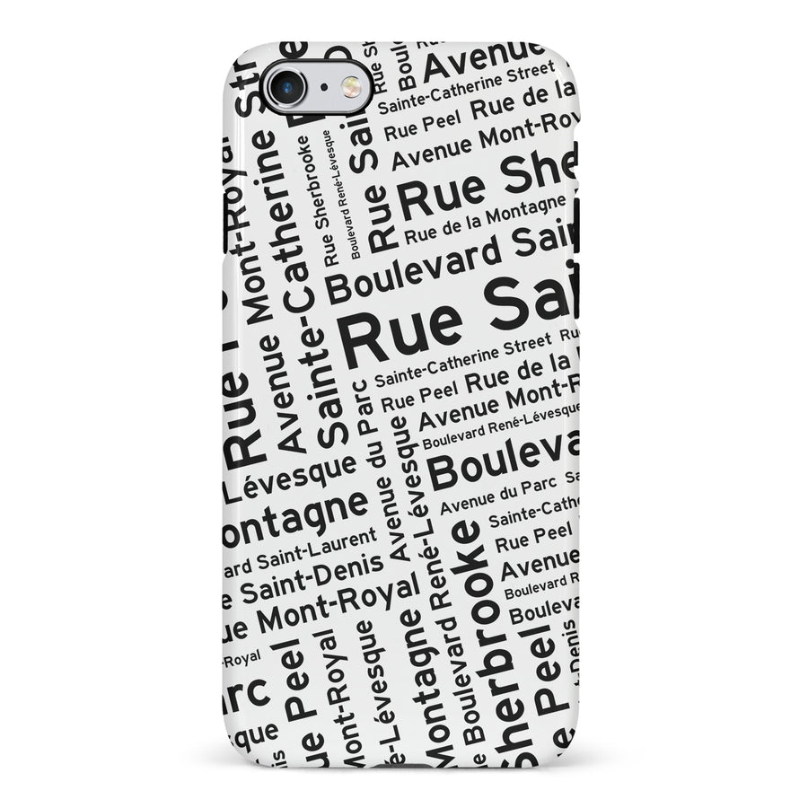 iPhone 6 Montreal Street Names Canadiana Phone Case - White