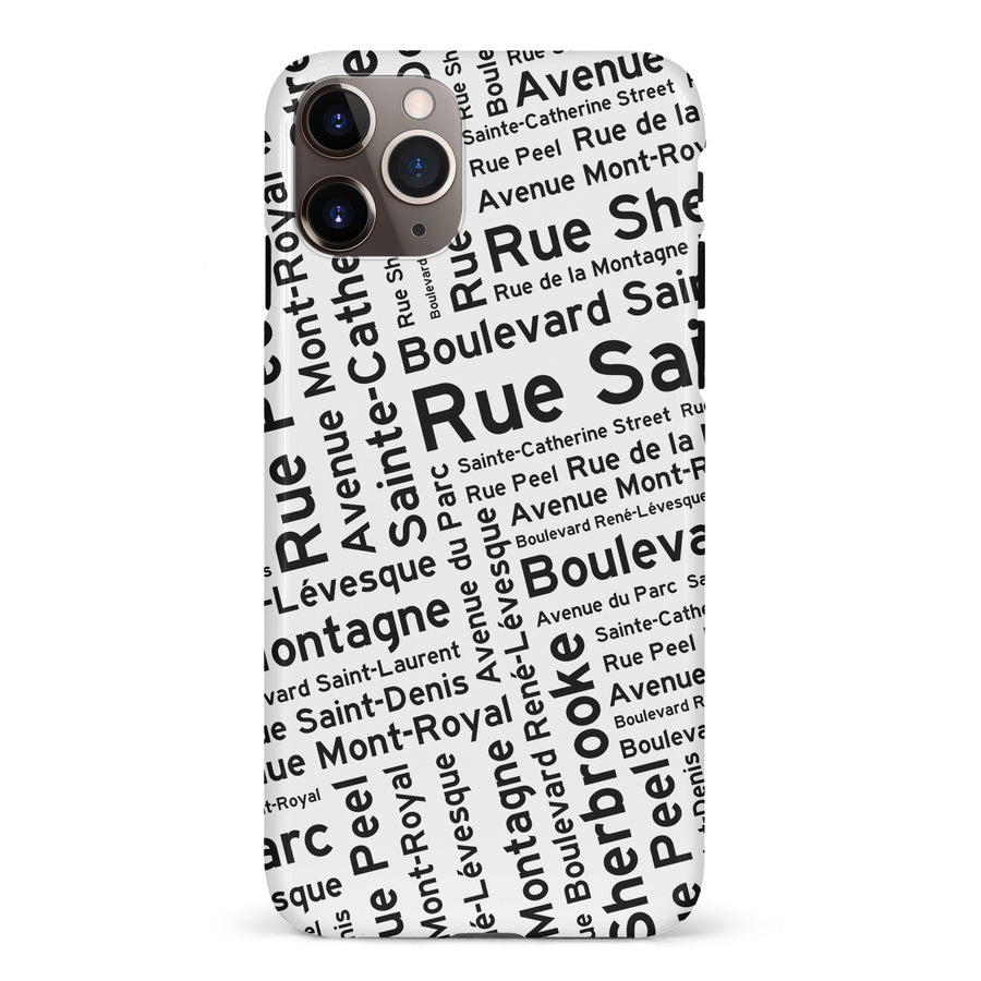 iPhone 11 Pro Max Montreal Street Names Canadiana Phone Case - White