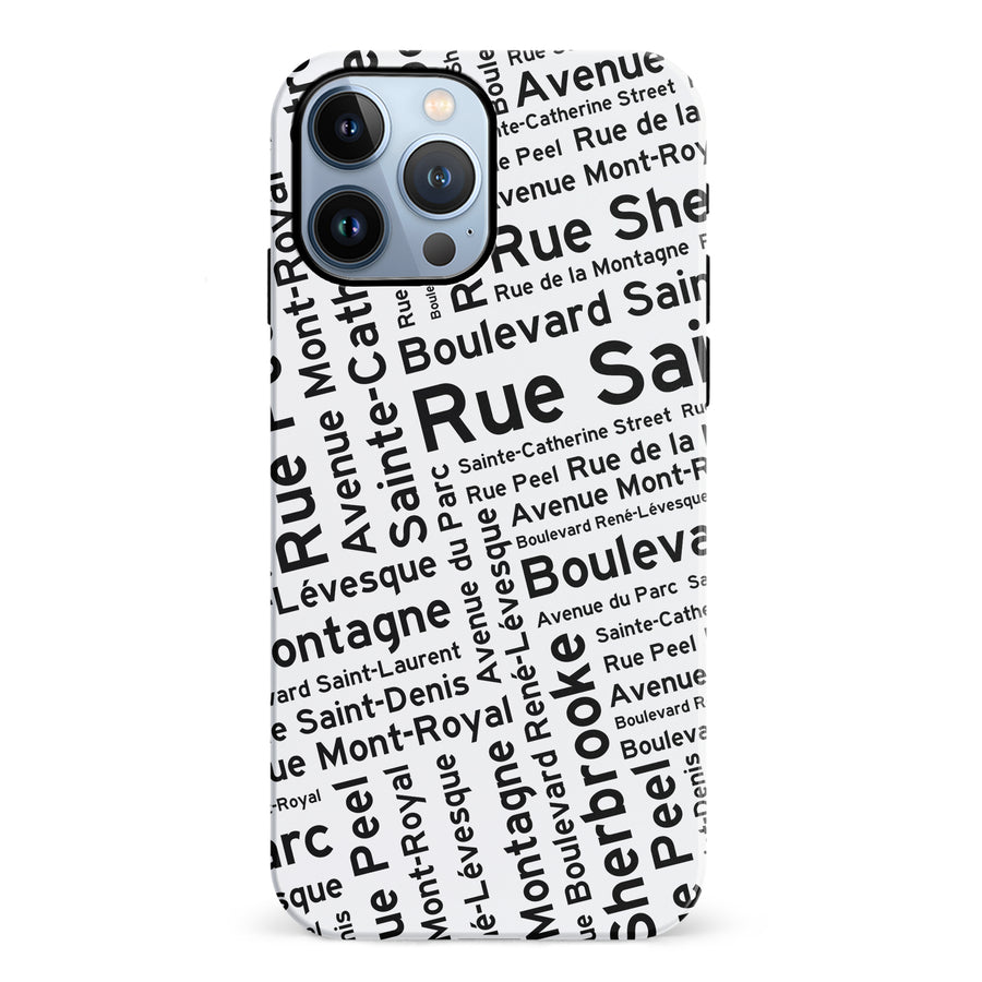 iPhone 12 Pro Montreal Street Names Canadiana Phone Case - White