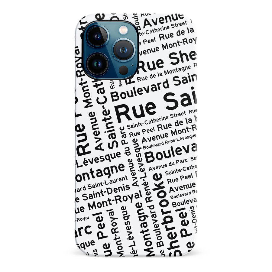 iPhone 12 Pro Max Montreal Street Names Canadiana Phone Case - White
