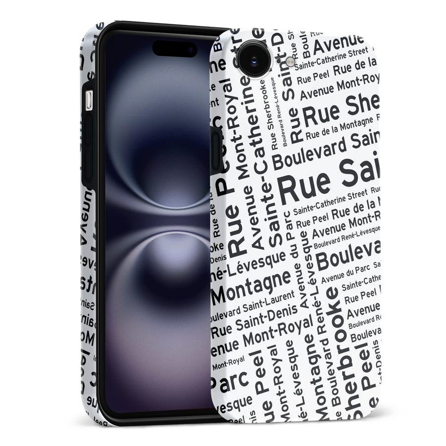 Montreal Street Names Canadiana Phone Case - White