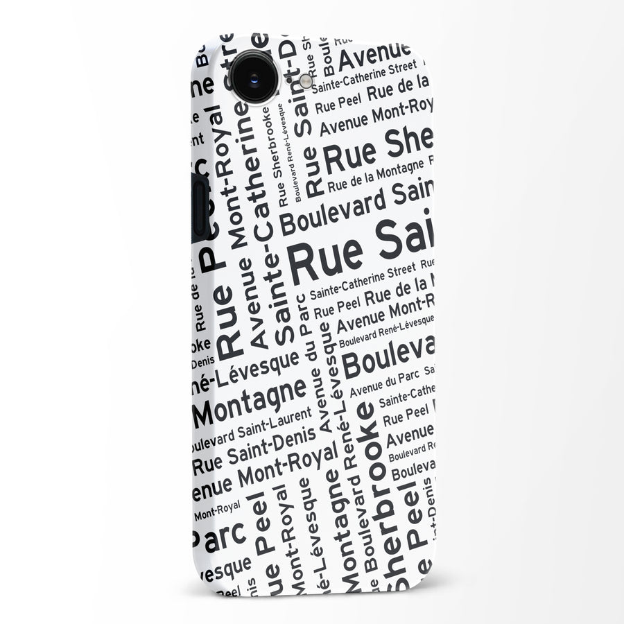 Montreal Street Names Canadiana Phone Case - White