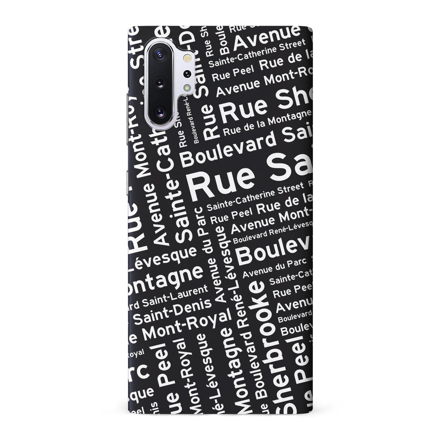 Samsung Galaxy Note 10 Plus Montreal Street Names Canadiana Phone Case - Black