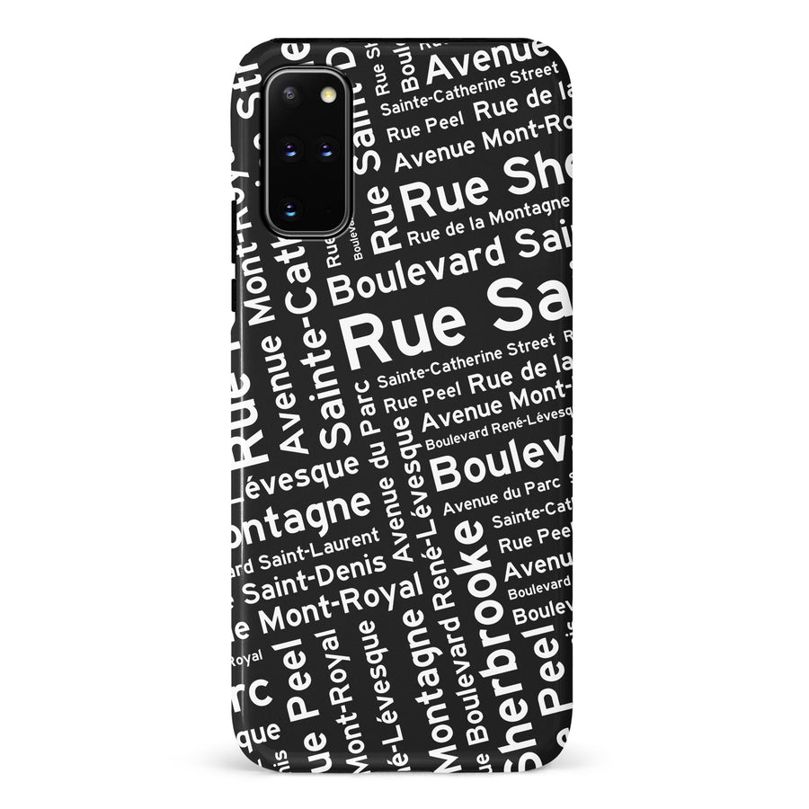 Samsung Galaxy S20 Plus Montreal Street Names Canadiana Phone Case - Black