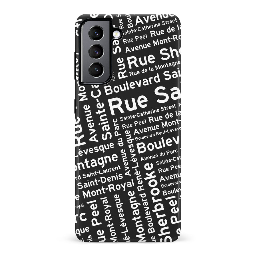 Samsung Galaxy S22 Montreal Street Names Canadiana Phone Case - Black