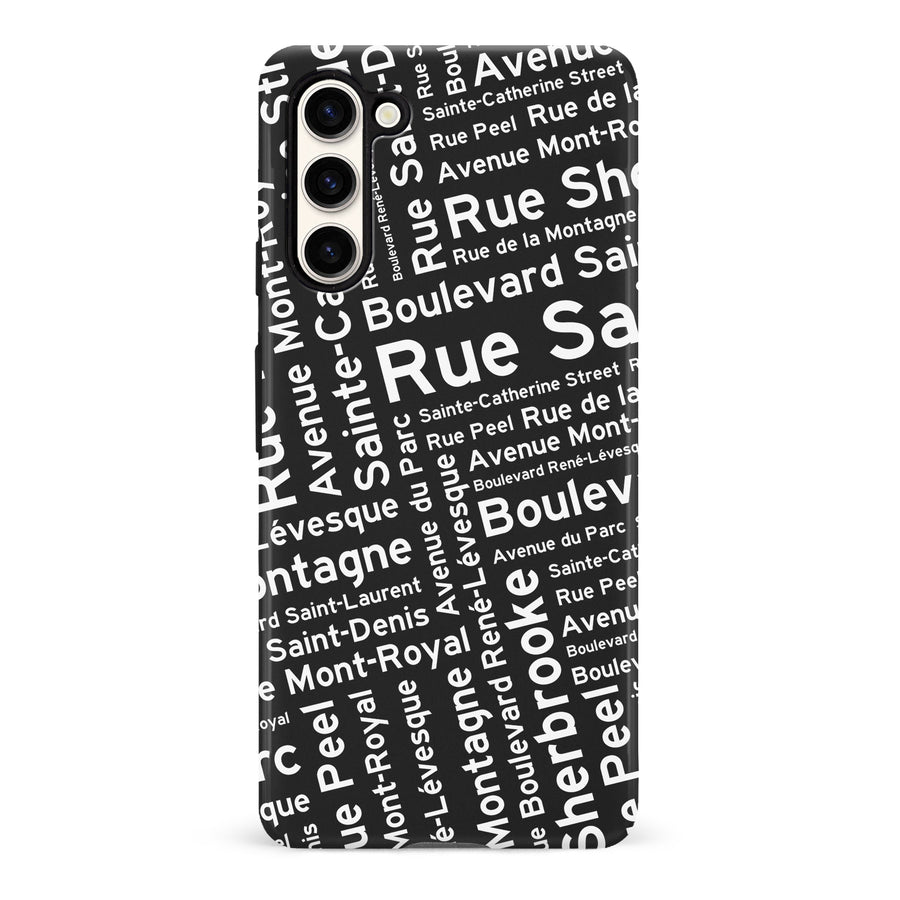 Samsung Galaxy S23 Montreal Street Names Canadiana Phone Case - Black