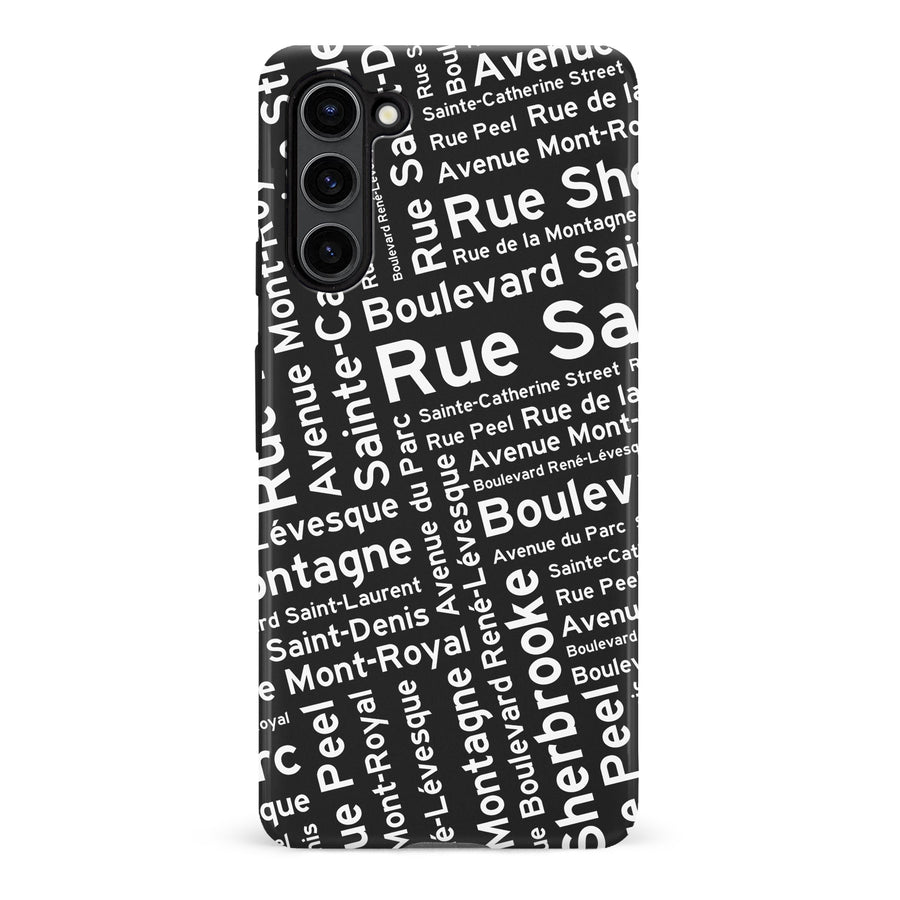 Samsung Galaxy S23 Plus Montreal Street Names Canadiana Phone Case - Black