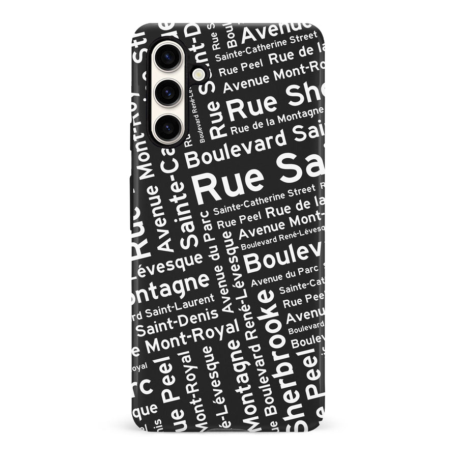 Samsung Galaxy S23 FE Montreal Street Names Canadiana Phone Case - Black