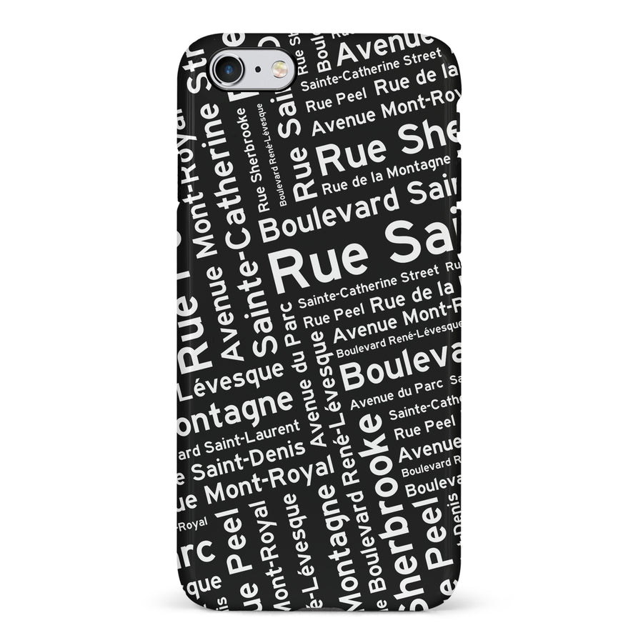 iPhone 6 Montreal Street Names Canadiana Phone Case - Black